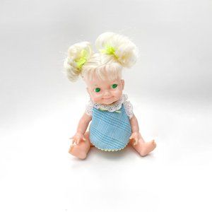 Vintage 1970 Ideal 9" Belly Button Baby Doll ~ 70s Me So Silly Blond Girl Doll